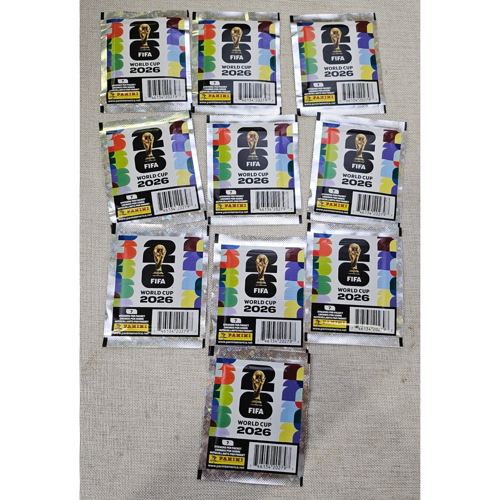 Panini FIFA World Cup 2026 Sticker Packs Lot of 10 Sealed 70 Stickers Total New